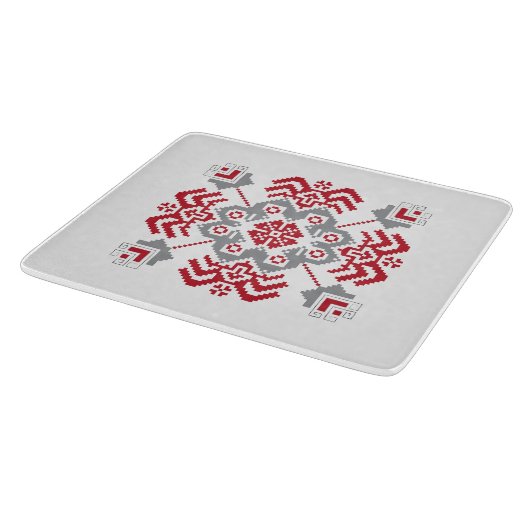 Lets Auseklis Folk art geometric medallion Snijplank (Hoek)