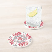 Lets Auseklis Folk art geometric medallion Zandsteen Onderzetter (Zijkant)