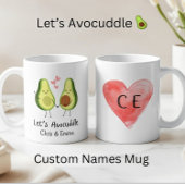 Let's Avocuddle - Aangepaste Avocado-paarnamen Koffiemok