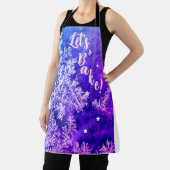 "Let's Bake!" Frosty Purple Apron Schort (Insitu)