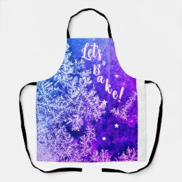 "Let's Bake!" Frosty Purple Apron Schort