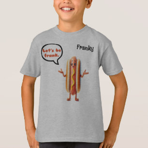 "Let's be Frank" Hotdog Aanpasbare Pun Boy's T-shirt