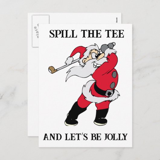 Let's Be Jolly Golfing Santa Feestdagenkaart (Voorkant / Achterkant)
