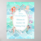 Let's Be Mermaids Together Verjaardag Welkom Poste Poster (Voorkant)