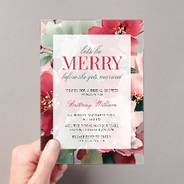 Let's Be Merry Christmas Bridal Shower Acryl Uitnodigingen