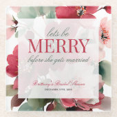 Let's Be Merry Christmas Bridal Shower Glazen Onderzetter (Voorkant)