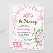 Let's be Merry Christmas Bridal Shower Kaart (Voorkant)