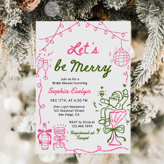 Let's be Merry Christmas Bridal Shower Kaart