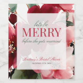 Let's Be Merry Christmas Bridal Shower Wijn Etiket (Enkel label)