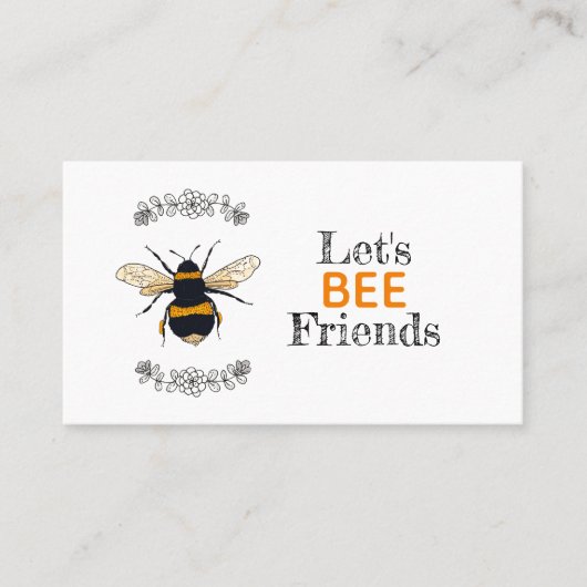 Let's Bee Friends Play Datum Contact Contactkaartje (Voorkant)