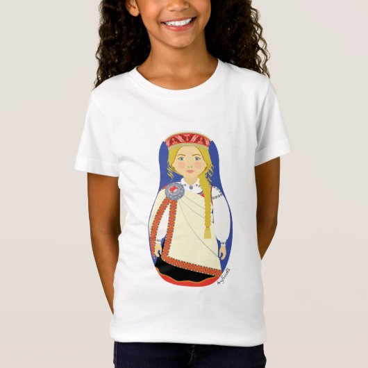 Lets Blonde Matryoshka Girls' T-Shirt (Voorkant)