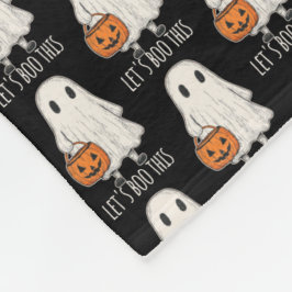 Let's Boo This Fun Ghost Trick or Treat Fleece Deken