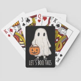 Let's Boo This Fun Ghost Trick or Treat Pokerkaarten