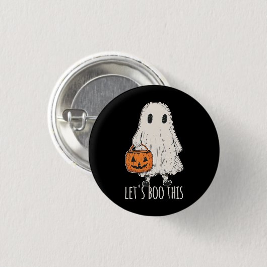 Let's Boo This Fun Ghost Trick or Treat Ronde Button 3,2 Cm (Voorkant /achterkant)