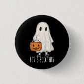 Let's Boo This Fun Ghost Trick or Treat Ronde Button 3,2 Cm (Voorkant)