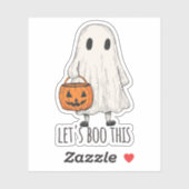 Let's Boo This Fun Ghost Trick or Treat Sticker (Vel)