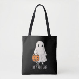 Let's Boo This Fun Ghost Trick or Treat Tote Bag