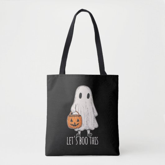 Let's Boo This Fun Ghost Trick or Treat Tote Bag (Voorkant)