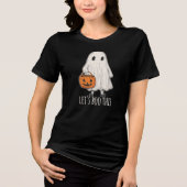 Let's Boo This Fun Ghost Trick or Treat Tri-Blend Shirt (Voorkant)