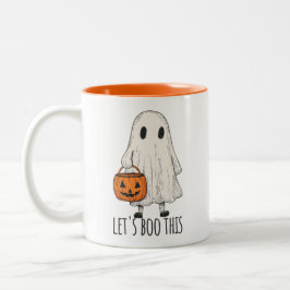 Let's Boo This Fun Ghost Trick or Treat Tweekleurige Koffiemok