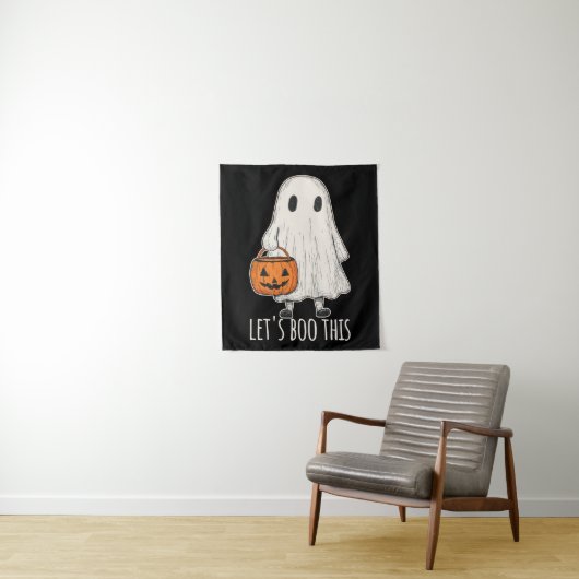 Let's Boo This Fun Ghost Trick or Treat Wandkleed (In situ)