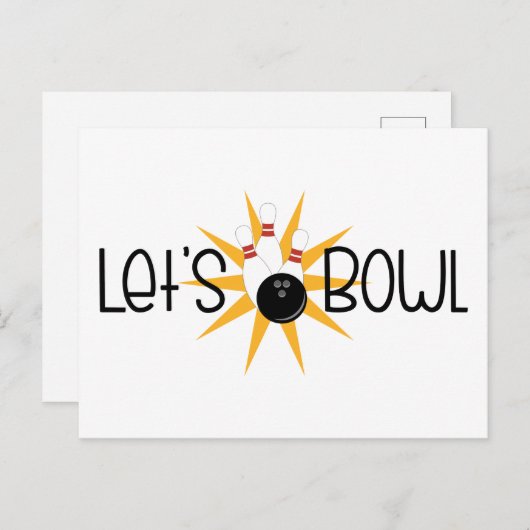 Lets Bowl Briefkaart (Voorkant / Achterkant)