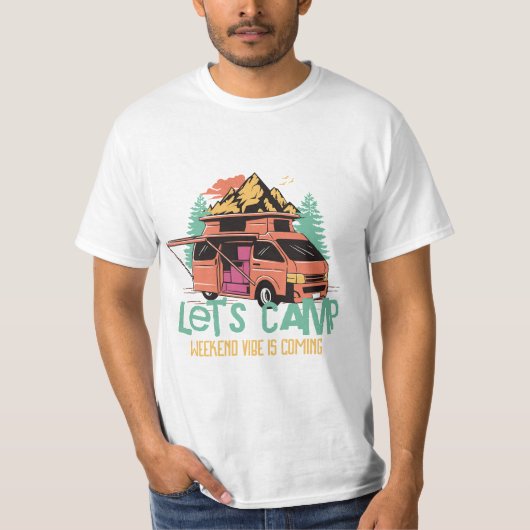 LET'S CAMP weekend vibes T-shirt (Voorkant)