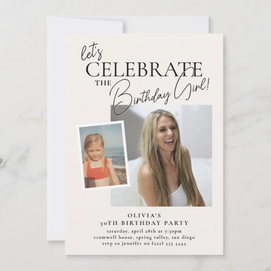 Let's Celebrate' Before & Now Verjaardag voor volw Kaart (Voorkant)