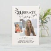 Let's Celebrate' Before & Now Verjaardag voor volw Kaart (Staand voorkant)