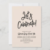 Let's Celebrate | Black Brus Script Event & Party Kaart (Voorkant)