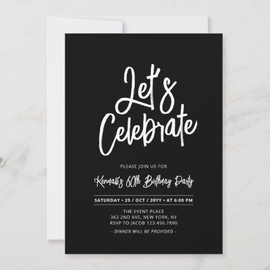 Let's Celebrate | Chique Script 60e verjaardag Par Kaart (Voorkant)