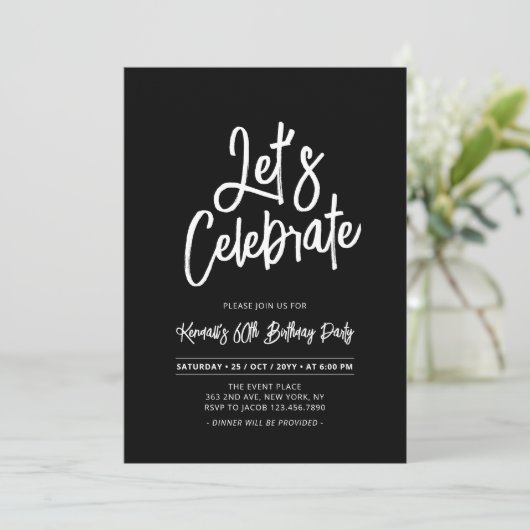 Let's Celebrate | Chique Script 60e verjaardag Par Kaart (Staand voorkant)