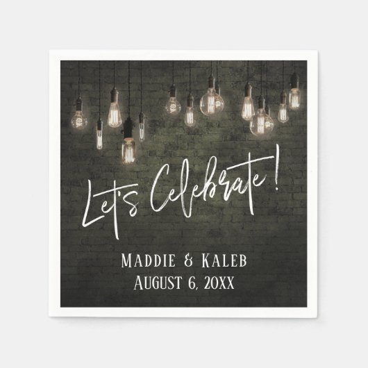 Let's Celebrate Industrial Bricks met Edison-verli Servet (Voorkant)
