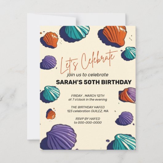 Let's Celebrate Invitation Sjabloon, bewerkbare Su Kaart (Voorkant)