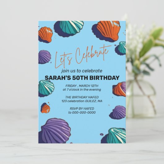 Let's Celebrate Invitation Sjabloon, bewerkbare Su Save The Date (Staand voorkant)
