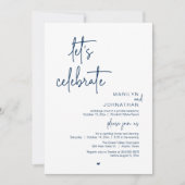 Let's Celebrate, Minimal Modern Wedding Reception Kaart (Voorkant)
