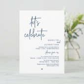 Let's Celebrate, Minimal Modern Wedding Reception Kaart (Staand voorkant)