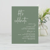 Let's Celebrate, Minimal Modern Wedding Reception Kaart (Staand voorkant)