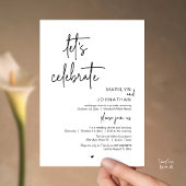 Let's Celebrate, Minimal Modern Wedding Reception Kaart