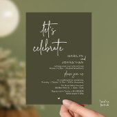 Let's Celebrate, Minimal Modern Wedding Reception Kaart