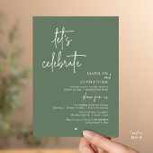 Let's Celebrate, Minimal Modern Wedding Reception Kaart