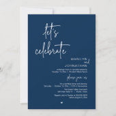 Let's Celebrate, Minimal Modern Wedding Reception Kaart (Voorkant)