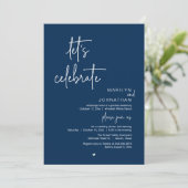 Let's Celebrate, Minimal Modern Wedding Reception Kaart (Staand voorkant)