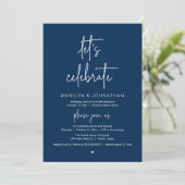 Let's Celebrate, Modern Minimal Wedding Reception Kaart (Staand voorkant)