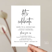 Let's Celebrate, Modern Minimal Wedding Reception Kaart