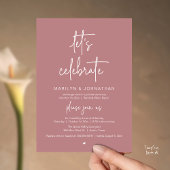 Let's Celebrate, Modern Minimal Wedding Reception Kaart