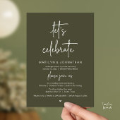 Let's Celebrate, Modern Minimal Wedding Reception Kaart