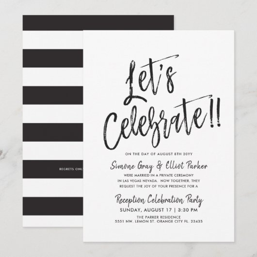 Let's Celebrate | Post Weddenschap Kaart (Voorkant / Achterkant)