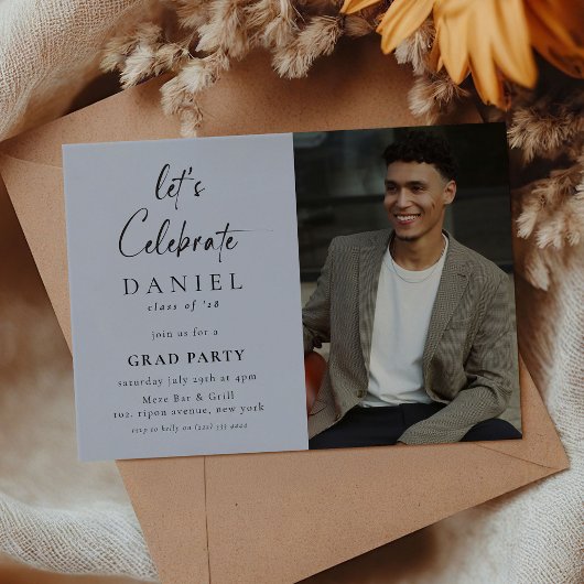 Let's Celebrate! Script Photo Afstudeerder Party B Kaart