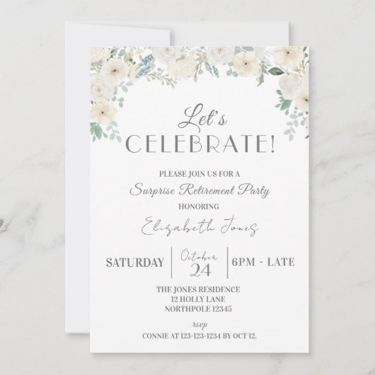 Let's Celebrate! Surprise Pensioen Partij Kaart (Voorkant)